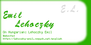 emil lehoczky business card